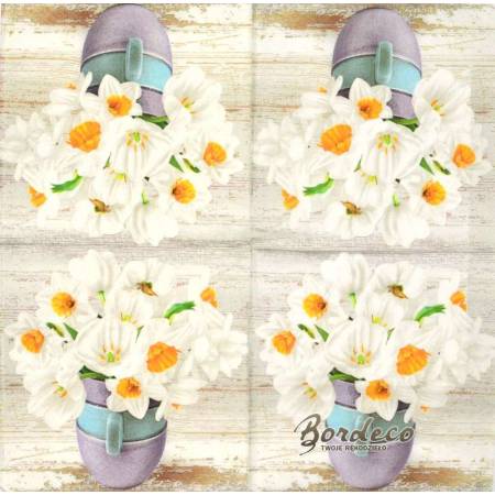 Serwetka decoupage seria MAKI narcyzy i tulipany 33x33cm